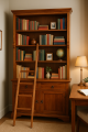 Cozy Home Library with Wooden Ladder.png
