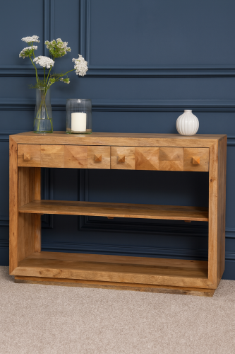 Mango Wood Console with Elegant Decor.png
