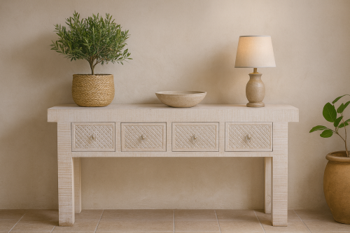 Neutral-toned Console with Greenery.png