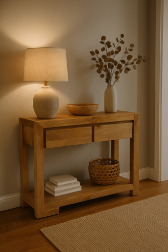 Minimalist Hallway with Natural Elements.png