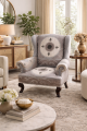 Elegant living room with wingback armchair.png