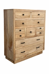 Indyjska kolorowa drewniana komoda z szufladami