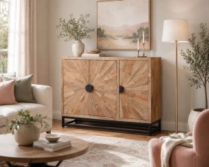 Ekskluzywna komoda Sun Rays z drewna mango – Loft