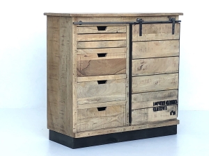 Meble loftowe komoda z drewna i metalu