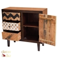 Kolorowa drewniana komoda indyjska loft