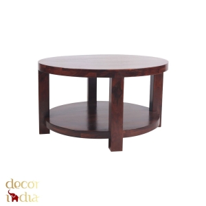 Indyjski drewiany stolik okrągły 80