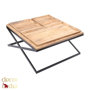 Industrialny stolik kawowy z 3 tackami 120