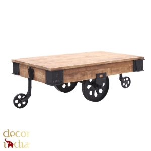 Indyjski drewniany stolik kawowy LOFT