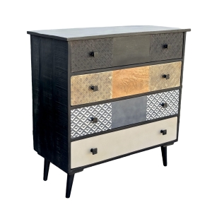 Indyjska drewniana komoda z szufladami vintage