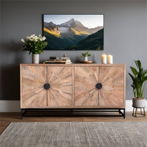 EKSKLUZYWNA KOMODA SUN RAYS Z DREWNA MANGO – LOFT